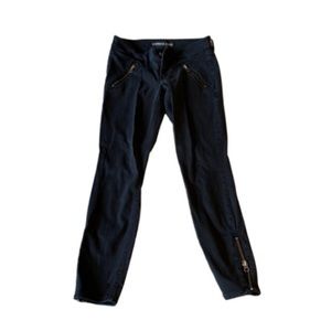 Express Ankle Black Jeans Low-Rise with Zipper Details | Sz 4